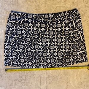 Lulu-B Navy White Floral UPF 50+ Cooling Skort XL Golf Pickleball Resort